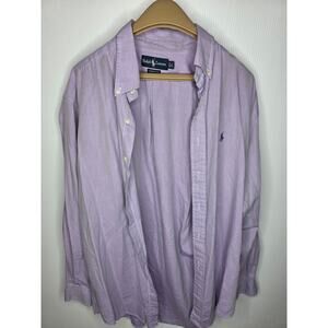 Ralph Lauren Yarmouth 100% Cotton Herringbone Button Down Shirt 16 1/2 34/35